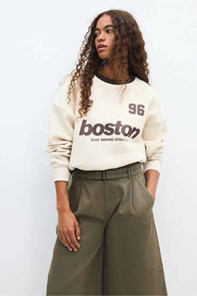Stradivarius Kontrast yaka sweatshirt