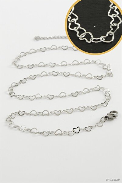 ZERO LAND Spt-Gld Heart Chain Steel Necklace 45 cm (112823) Silver Color