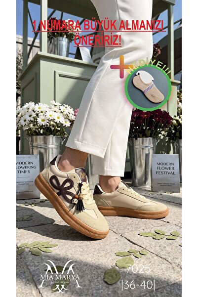 Mia marya Winter-Ready Suede Detailed Women's Sneakers - Comfortable Flat Sol...