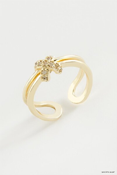 ZERO LAND Spt-Gld Cross Zircon Stone (110411) Ring Yellow