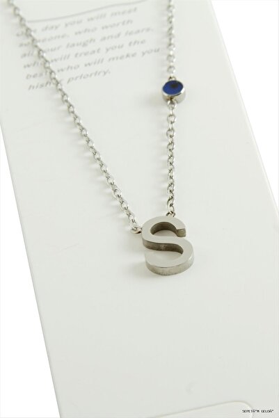 ZERO LAND Spt-Gld Silver Colored Lettered Steel (113238) Necklace S