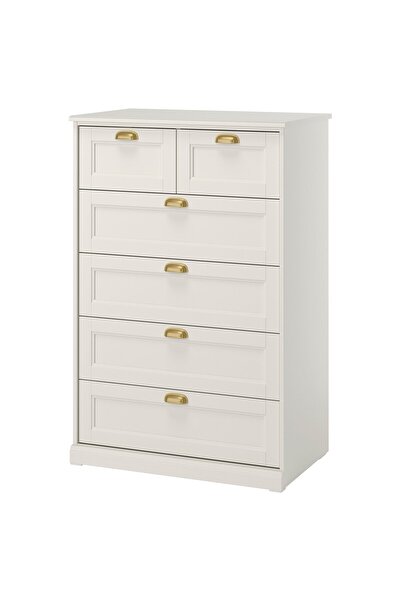 OEM Comodă 6 sertare 82x51x123 cm alb murdar FÅGELFJÄLLET Comode cu Sertare