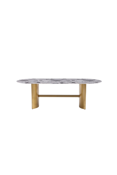 Baytonia Torino Collection Dining Table - 8 Seater - Gold & Grey