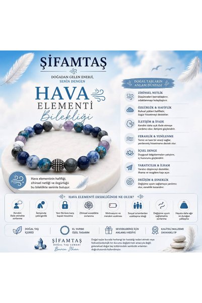 ŞİFAMTAŞ Air Element Natural Stone Bracelet