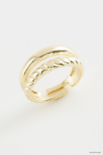 ZERO LAND Spt-Gld Twisted Metal (112153) Ring Yellow