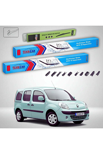 TEAMCAR Wipers Renault Kangoo II Hayon 2008-present | Front and Rear Set Flat...