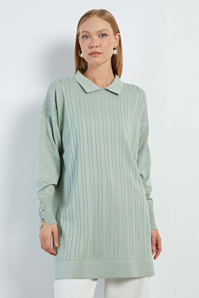 Fulla Moda Fullamodest Jacquard Polo Neck Tunic