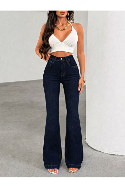 connemara Women's High Waist Spanish Flare Jeans - Dark Blue