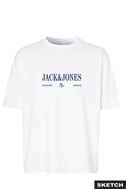 Jack & Jones Ανδρικό μπλουζάκι με στάμπα στο στήθος και λαιμόκοψη ποδηλάτου -...