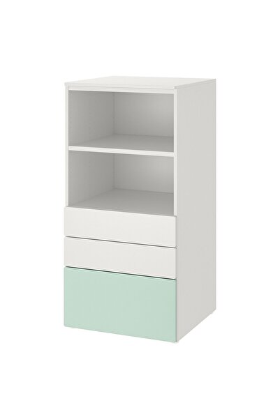 OEM Bibliotecă 60x57x123 cm alb verde deschis/+3 sertare SMÅSTAD / PLATSA SMÅ...