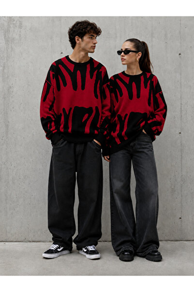 ÇILDIR ÖRME Pulover unisex cu imprimeu leopard