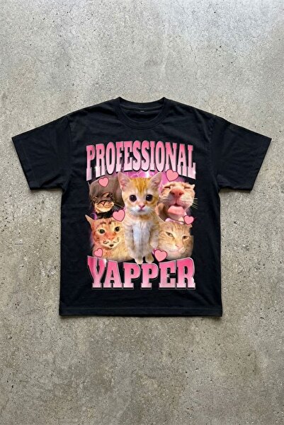 Köstebek Black professional yapper cat meme unisex t-shirt