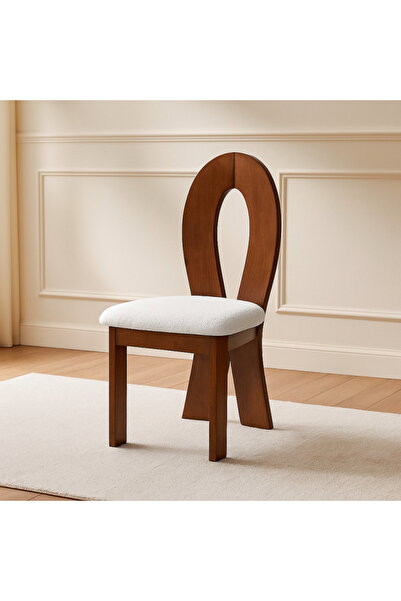 Baytonia Rolls Dining Chair - White and Brown