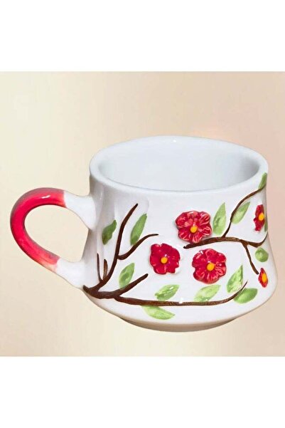 Generic Brand Handmade Ceramic Mug with Floral Design for Tea and Coffee