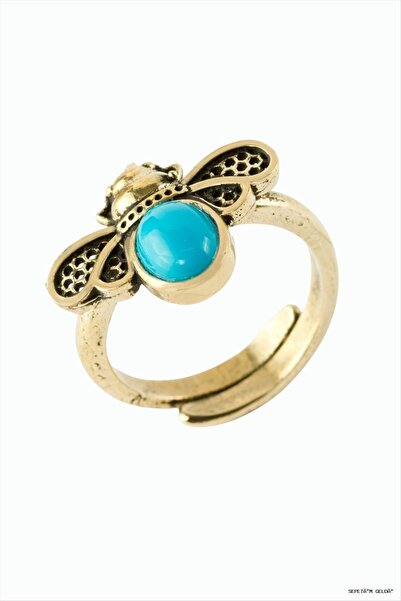 ZERO LAND Spt-Gld Ladybug Natural Stone Authentic (142159) Ring Turquoise