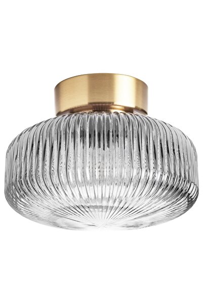 OEM Plafonieră 27 cm alamă/sticlă transparentă gri SOLKLINT Plafoniere