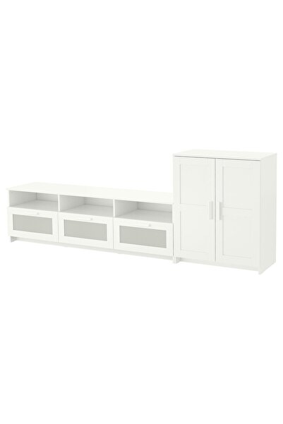 OEM Ansamblu depozitare TV 258x41x95 cm alb BRIMNES Depozitare media & TV