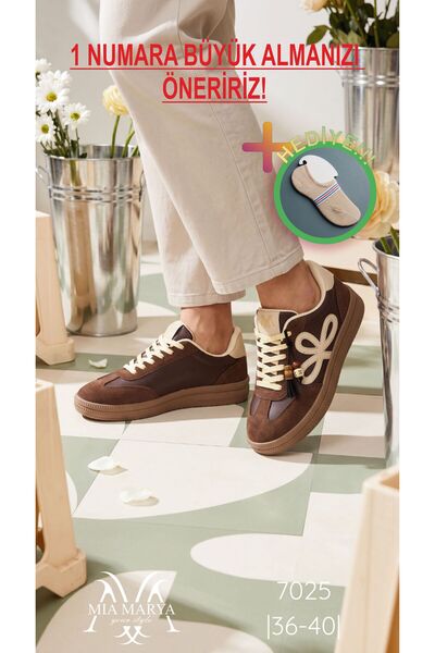 Mia marya Winter-Ready Suede Detailed Women's Sneakers - Comfortable Flat Sol...