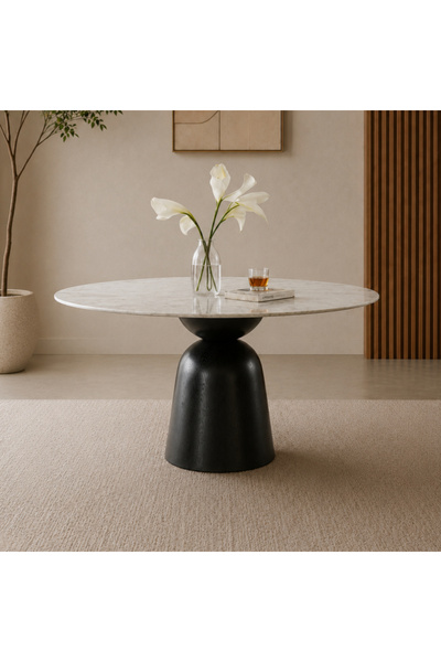 Baytonia 4-Person Dining Table Mirtal - White and Black