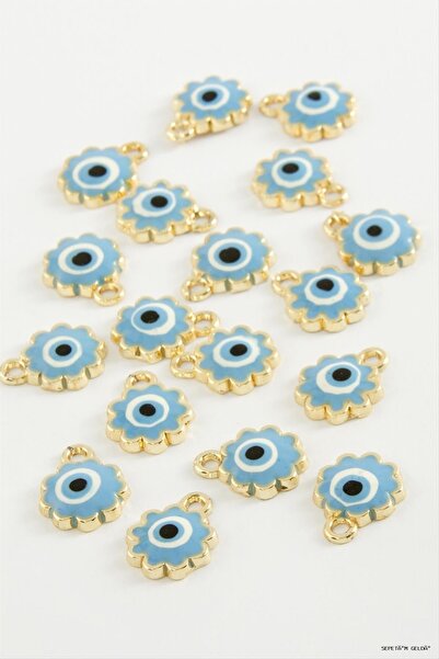 ZERO LAND Spt-Gld Flower Evil Eye Single Handle Enamel Bracelet and Pendant H...
