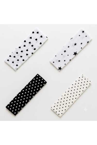 diclecollection 4-Piece Polka Dot, Heart, Star Hair Bandana Set Yoga Headband...