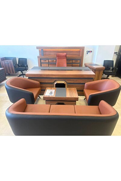 ERDEM KARDESLER OFİS MOBİLYALARI BARON MAKAM TAKIMI YENİ SERİ FULL SET 8 PRÇ