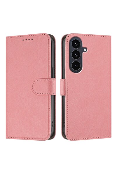OEM Θήκη-Πορτοφόλι με Βάση Στήριξης για Samsung Galaxy S25 FE - Ροζ