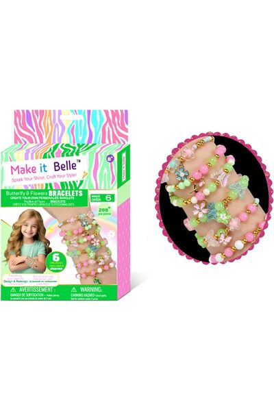 Eolo Toys أساور الفراشات والزهور من ماركة Make It Belle - مجموعة مجوهرات يدوي...