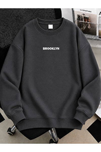 MODARİCH Unisex Kadın/Erkek Brooklyn Renkli Özel Baskılı Oversize Bisiklet Ya...