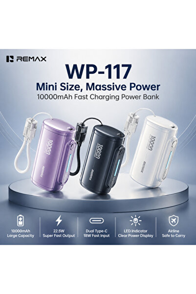 Remax 10000mAh Mini Portable Power Bank, 22.5W Fast Charging, for Home & Offi...
