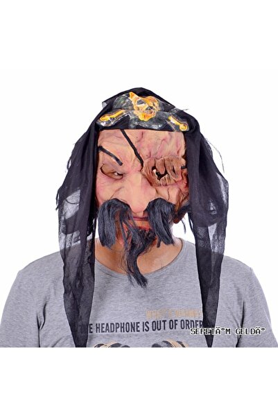 ZERO LAND Spt-Gld Latex Hair and Beard (115704) Pirate Mask