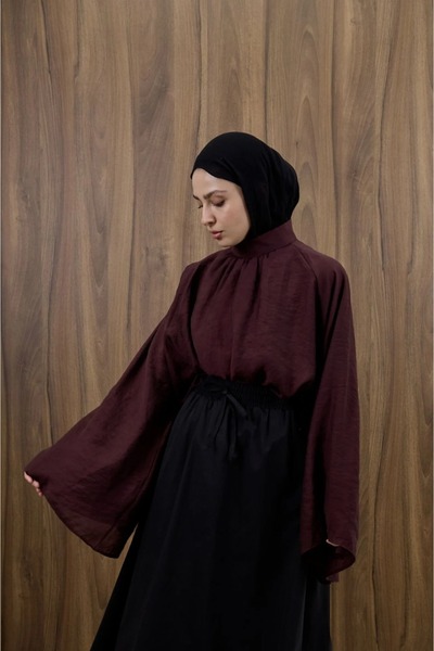 fayaboutique.com Bordo Şifon Velsa Bluz