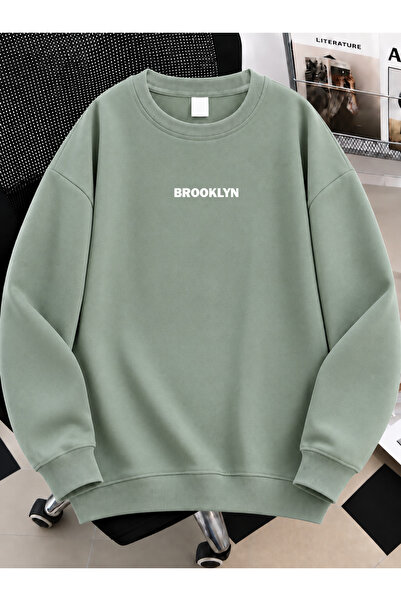 MODARİCH Unisex Kadın/Erkek Brooklyn Renkli Özel Baskılı Oversize Bisiklet Ya...