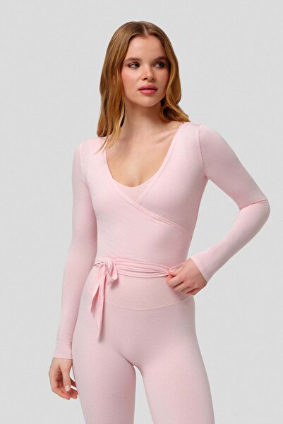 dossha LOUNGEWEAR BALLERINA PINK BAĞLAMA BOLERO