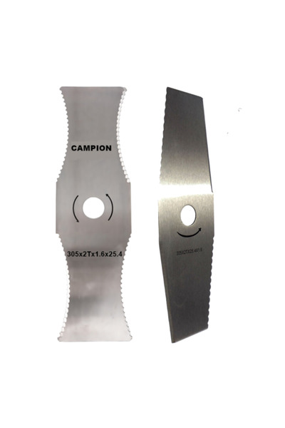 OEM Set 2 Discuri pentru Motocoasă 255 mm 2T, Lamă Zimțată și Dreaptă Campion®