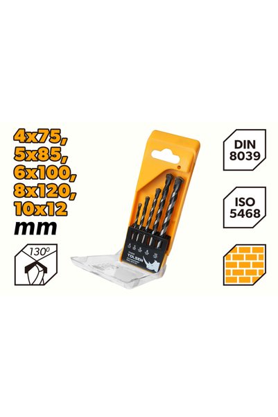 OEM Set of 5 masonry drill bits, Tolsen