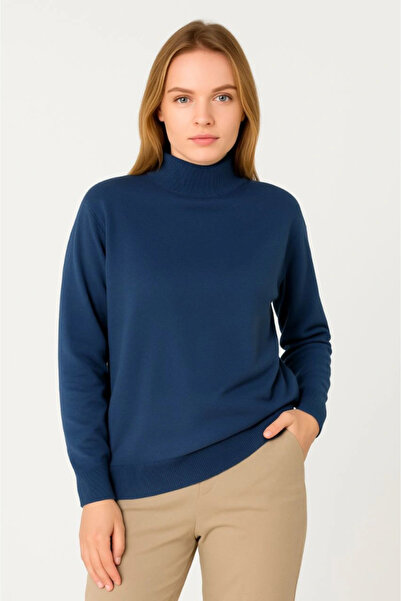 Wear Up Half Turtleneck Knitwear Sweater Soft Textured Cotton Fine Weave, Lon...