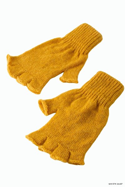 ZERO LAND Spt-Gld Cut-End Gloves (123029) Mustard Yellow