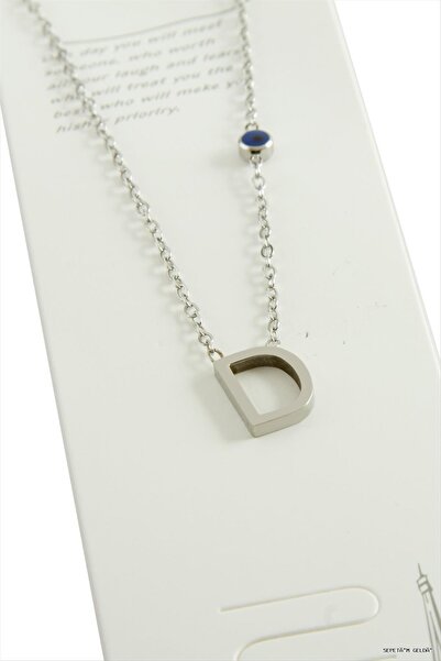 ZERO LAND Spt-Gld Silver Colored Lettered Steel (114834) Necklace D