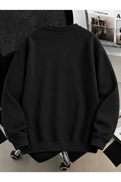 MODARİCH Unisex Kadın/Erkek Brooklyn Renkli Özel Baskılı Oversize Bisiklet Yaka Pamuklu Sweatshirt
