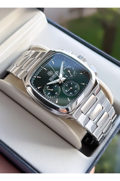 Homies Steel Band Calendar Green Dial - Guaranteed Men's Wristwatch