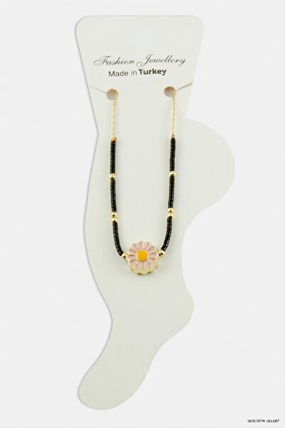 ZERO LAND Spt-Gld Nazar Miyoki Beads (115120) Anklet Black