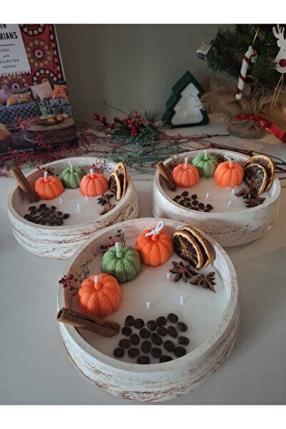 Balkabağı & Tarçın Kokulu Soya Wax Balkabaklı Dekoratif Mum