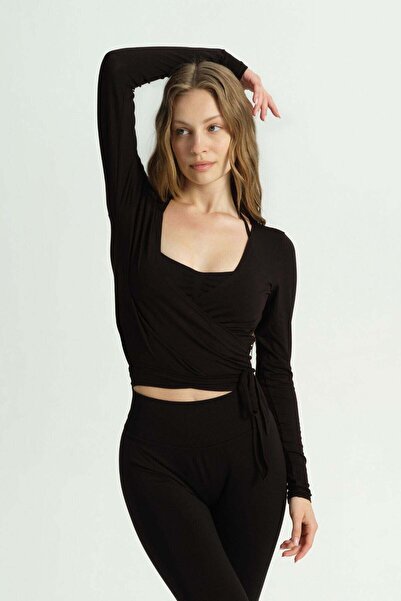 dossha LOUNGEWEAR SİYAH BAĞLAMA BOLERO