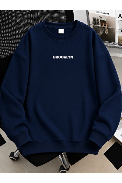 MODARİCH Unisex Kadın/Erkek Brooklyn Renkli Özel Baskılı Oversize Bisiklet Ya...