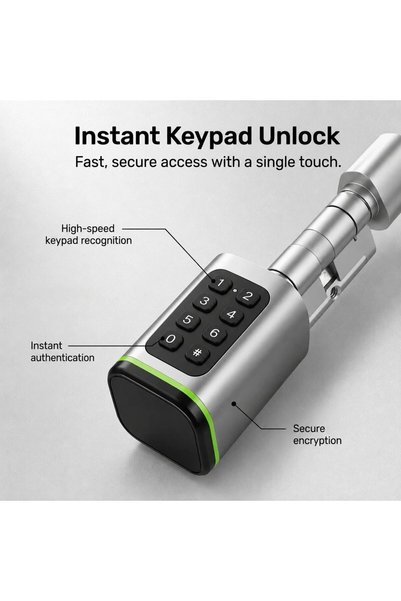 Generic Brand قفل باب ذكي DT2 فضي، إصدار TTLock