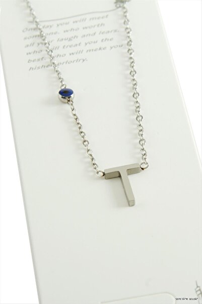 ZERO LAND Spt-Gld Silver Color Lettered Steel (114828) Necklace t