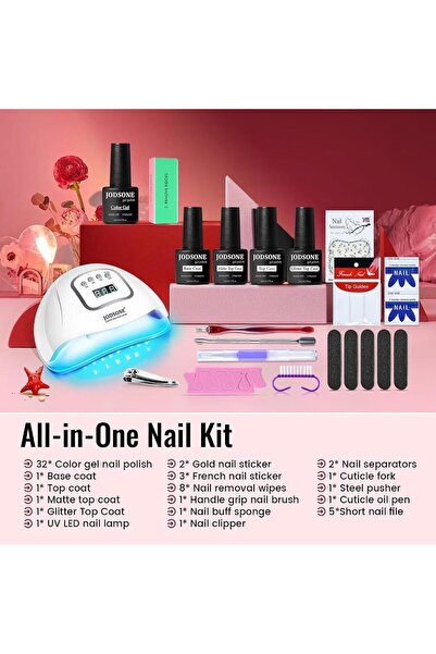 JODSONE Set complet pentru manichiură cu gel Gel Nail Polish Kit, 32 culori, ...