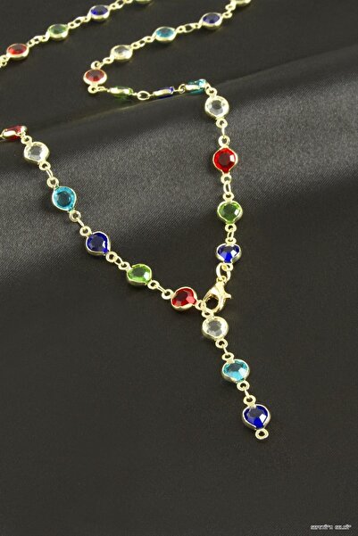 ZERO LAND Spt-Gld Crystal Stone Y (125102) Necklace Yellow