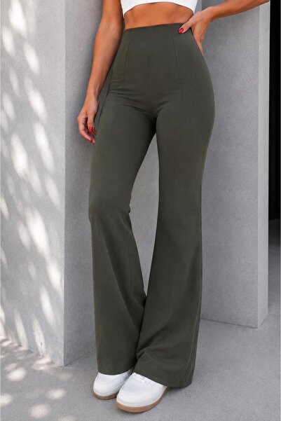 ModaMania Women's Lycra Crepe Trousers with Waist Clip